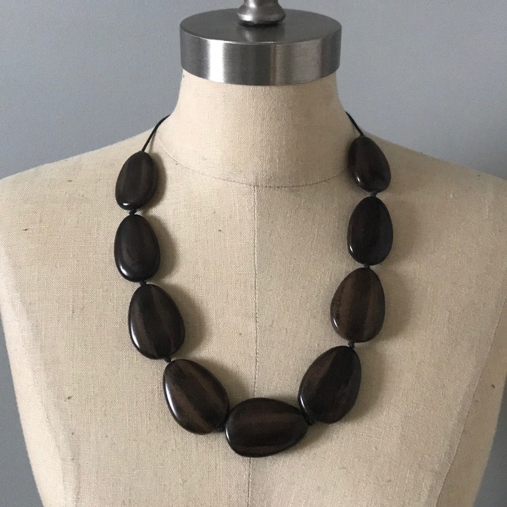Anthropologie wooden Statement Necklace